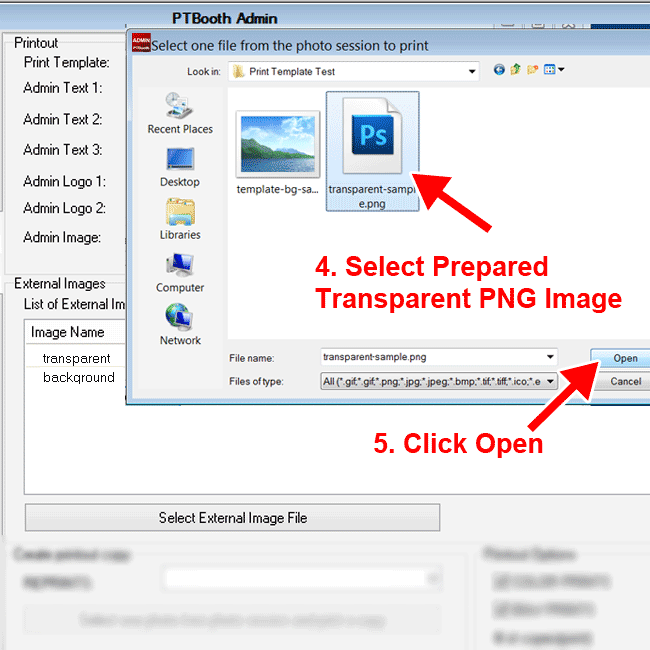 Creating a Print Template with External Transpartent Images in PTBooth A1 PLUS