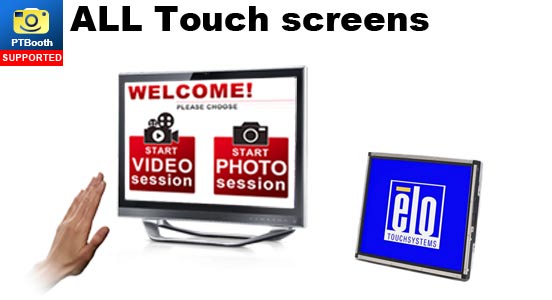 All Touchscreens are supported by PTBooth custom photo booth software
