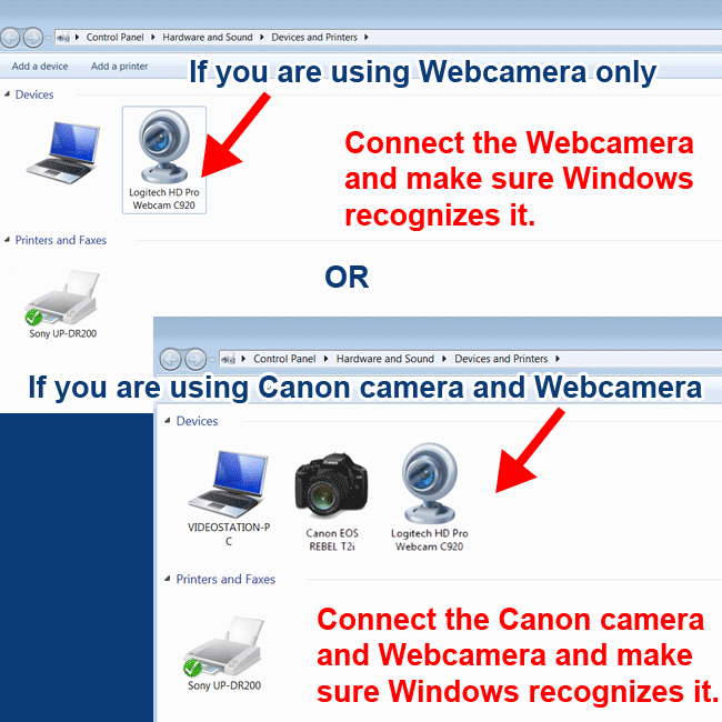 Webcameras in PTBooth A1 Plus