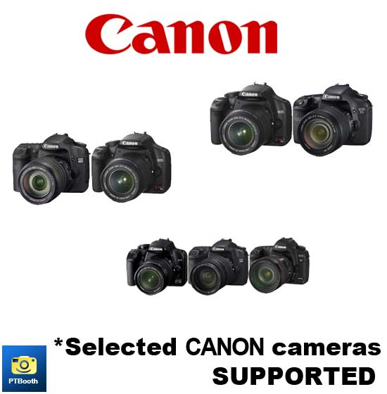 Selected Canon Cameras are supported by PTBooth A1 PLUS